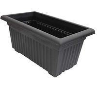 Thumbsup 53cm Long Plastic Rectangle Trough Planter, Black | Raised Flower Pot, Herb Garden | Large Windowsill Plant Tray | Patio & Balcony Plant Pot