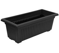 Thumbsup Large 70cm Planter Plastic Trough Sleek Black Raised Plant Pot Planter Herb Trough Plants Flower Bed - Ideal for Small Bushes