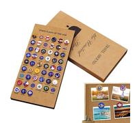 Thumbtacks for Boards Walls, Push Pins for Table - 51 Functional Status Flags for Classroom Home Photo Christmas