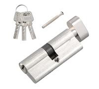 Thumbturn Cylinder Knob Cylinder Lock with 3 Standard Keys - Superior Security Lock Ideal for Garden Gate and Various Applications(Silver)