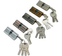 Thumbturn Door Cylinder, Euro Cylinder Lock 1 Pcs Zinc with Double Keys 70mm Multicolor(Wit)
