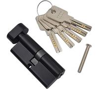 Thumbturn Door Cylinder, Thumb Turn Euro Cylinder Lock 70mm Brass Replacement Black