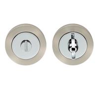 Thumbturn Lock and Release Handle 50mm Diameter Round Rose Nickel & Chrome