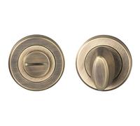 Thubmturn Lock and Release Handle - Beveled Edge - Concealed Fix - Antique Brass | Locking Thumb Turn and Release Handle - Screwless Rose - for Use with Lever on Rose Door Handles