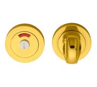 Thumbturn Lock And Release Handle With Indicator 50mm Dia Polished Brass
