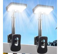 Thumok Clip On Solar Lights Outdoor, Motion Sensor Outdoor Lights, 92 LEDs 600LM Solar Fence Lights Outdoor Waterproof,Security Lights for Fence, Deck, Gutter (2, Clamp/Black/6000K)