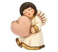 THUN - Angel with Pink Heart - Ceramic - Favour Collection - 5.8 x 4.8 x 7.3 cm
