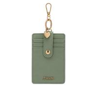 THUN - Card Holder with Hook, Green - Faux Leather - Always with me Collection - 7.5 x 11 cm