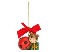 THUN, Ella Ladybird Christmas Decoration, Ceramic Christmas Collection, Christmas Collection, Christmas Decoration, Gift Idea for Christmas, 5.4 x 3.8 x 4.5 cm