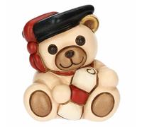 THUN, Graduation Teddy Favour in Hand-Decorated Ceramic, Small Version, 5.5 x 4.8 x 7.5 cm H