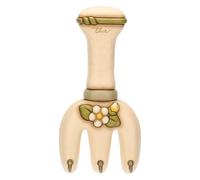 THUN - Key holder 3 hooks - Ceramic - Country Bloom Collection - 9.5 x 2.8 x 18.8 cm