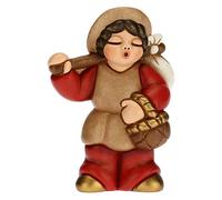 THUN - Man Nativity Statue with Bassoon - Christmas Home Decorations - Classic Nativity Line, Red Variant - Ceramic - 6 x 3,8 x 8 h cm