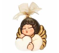 THUN, Mini Mould with Iconic Angel Heart Made of Ceramic, Hand Decorated, Ceramic with Ribbon, 7.8 x 3 x 6 cm H