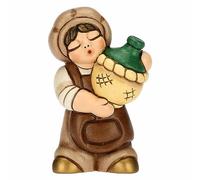THUN - Oste with Hand Decorated Ceramic Demijohn, White, Classic Nativity Line, Christmas Home Decorations, 5 x 3.5 x 8.2 cm h