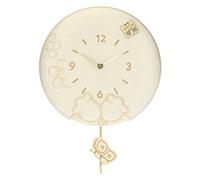 THUN - Pendulum Wall Clock - Elegance Line - Accessories and Home Decorations - Ceramic, Plastic Mechanism - Ø 26 cm; Depth 4.5 cm; Ceramic Figure on Pendulum 6 x 2 x 6 cm