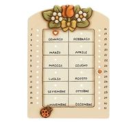 THUN - Perpetual Country Wall Calendar - with Ladybug Lucky Charm - Ceramic - 22 cm h - Linea I Classics