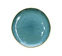 ROSE & TULIPANI MILANO Concerto Blue Avio Flat Dishware Plate, Stoneware, Round, 27 cm, Dishwasher & Microwave Safe, Housewarming, Birthday