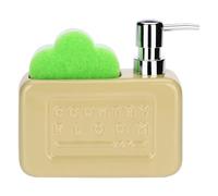 Thun - Set Dispenser and Sponge Holder Country Bloom - Stoneware, 9 x 9 x 3.5 cm