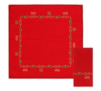 THUN, Set of 2 Red Napkins in 100% Cotton, Christmas Wish Range Decorated with Angels and Christmas Icons, Gift Idea, Diameter 20 cm