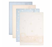 THUN Set of 4 Tea Towels with Basket, 100% Cotton, Elengance Collection, Tea Towel 40 x 60 cm, Basket 18 x 18 cm