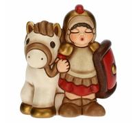 THUN - Soldier Nativity Figure with Horse - Christmas Home Decorations - Classic Nativity Line, Red Variant - Ceramic - 7.5 x 5.5 x 8.5 h cm