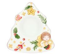 THUN - Tea light holder in the shape of a tree in porcelain, 13.5 x 12 cm, height 4.5 cm, Christmas Surprises collection