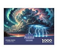 Thunder And Lightning 1000 Piece Landscape Theme Jigsaw Puzzles for Adults Educational Challenge Puzzle for Challenging Family Activity Games Colorful for Home Decor Gifts 52x38cm/1000pcs