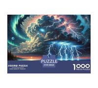 Thunder And Lightning 1000 Piece Landscape Theme Jigsaw Puzzles Handwork Puzzle Educational Challenge Adults Age 12 Years Up - Challenge Edition Hard Puzzle for 38x26cm/1000pcs Family Decorations
