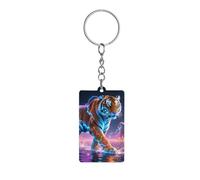 Thunder And Tiger Printed Acrylic Keychain Key Chain Rings Cute Funny Gifts for Women Men