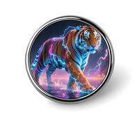 Thunder And Tiger Round Brooches Colorful Fashion Button Pins Badge for Backpacks Shirts Scarf