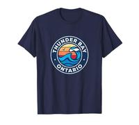 Thunder Bay Ontario Vintage Nautical Waves Design T-Shirt