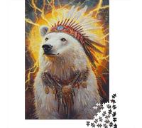 Thunder Bear Majesty Adult 1000-Piece Jigsaw Puzzle, 38x26cm/1000pcs; A Relaxed Project for Colder Days; White Card Pieces for A Neat Table