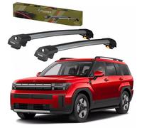 THUNDER CARRIER Aluminium Roof Bars for Hyundai Santa Fe (2023-2025) | Lockable TRX1 Roof Rack Crossbars for Raised Rails | 75kg/225kg Load Capacity | Pair (Grey)