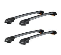 THUNDER CARRIER Silver Roof Bars for VW Transporter T5 T6 T6.1 (2003-2026) | 4 Heavy-Duty Cross Bars for Side Rails | Metal Clamp & T-Track | 150kg Dynamic & 300kg Static Load Capacity