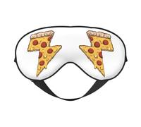Thunder Cheesy Pizza Eye Mask Sleep Mask Light BlockBlindfold Night Eyes Cover Soft Pressure-Free Eyeshade with Elastic Strap for Home Travel Office Nap Yoga