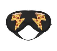 Thunder Cheesy Pizza Eye Mask Sleep Mask Light BlockBlindfold Night Eyes Cover Soft Pressure-Free Eyeshade with Elastic Strap for Home Travel Office Nap Yoga