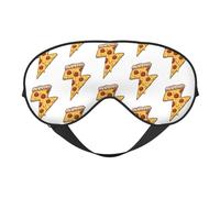 Thunder Cheesy Pizza Eye Mask Sleep Mask Light BlockBlindfold Night Eyes Cover Soft Pressure-Free Eyeshade with Elastic Strap for Home Travel Office Nap Yoga