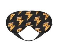 Thunder Cheesy Pizza Eye Mask Sleep Mask Light BlockBlindfold Night Eyes Cover Soft Pressure-Free Eyeshade with Elastic Strap for Home Travel Office Nap Yoga
