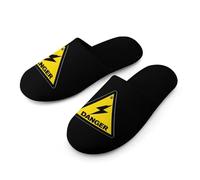 Thunder Danger Warm Mens Slippers Slip On Soft Fleece House Shoes Winter Indoor Outdoor