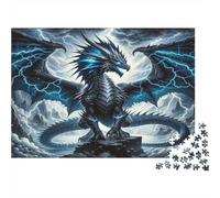 Thunder Dragon-Fantasy Mythical Creature 1000 Piece Jigsaw Puzzle of Premium Cardboard Personalised Jigsaws Thunder Dragon As A Stress Relief Puzzle for Fun Activity for Home 70x50cm/1000pcs