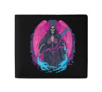 Thunder Grim Reaper Transgender Proud Fashion Leather Wallet for Men Classic Lightweight ID Credit Card Coin Purses