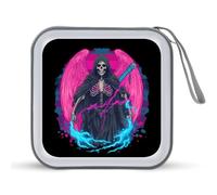 Thunder Grim Reaper Transgender Proud Trendy CD Case Hard Plastic Portable DVD Storage Binder Wallet for Car Home Office