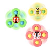 Thunder Group 3 Pcs Suction Cup Spinner Toys|bath fidget spinner for Babies|Baby Suction Spinner Toys for Toddler|Baby Fidget Spinners for Babies|window spinners toy Unisex Under 6 Year (Fluttering)