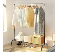 THUNDER GROUP Heavy duty Clothes Rails for Bedroom | Metal Clothes Racks for Bedroom storage | Hanging Rails free standing (Black)