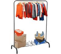 THUNDER GROUP Heavy duty Clothes Rails for Bedroom | Metal Clothes Racks for Bedroom storage | Hanging Rails free standing (White)