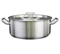 Thunder Group SLSBP020, 20 Quart Stainless Steel Brazier with Cover, Commercial Braising Pan with Lid, Professional Braiser