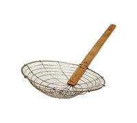 Thunder Group SLSKR014GV Galvanized Bamboo Handled Skimmer, 14-Inch, Coarse Mesh