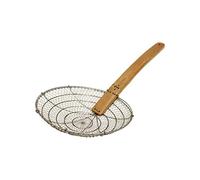 Thunder Group SLSKR110GV Galvanized Bamboo Handled Skimmer, 10-Inch, Fine Mesh