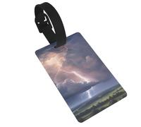 Thunder Landscape Print Luggage Tags Quick Install Airplane Travel Essentials for Suitcases Durable PVC Bag Tag