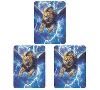 Thunder Lion Car Air Freshener 3-pack Aromatherapy Tablets Hanging Scented Cards for Rooms Bathrooms Wardrobe Square